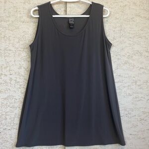 Ciara Sun Woo Charcoal Gray Tank Swing Tunic Dress Sz L Minimalist